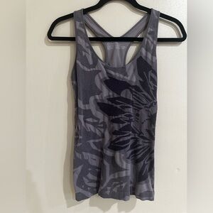 Zella Gray Black Fitted Cut Out Tank Top